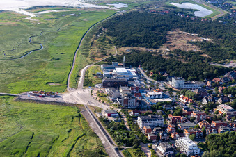 Aerial view of District Bad Sankt Peter in Sankt Peter-Ording in the state Schleswig Holstein, Germany