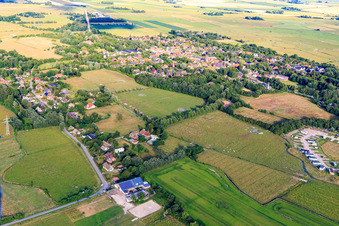 Aerial view of From the northwest in the district Osterende in Tating in the state Schleswig Holstein, Germany