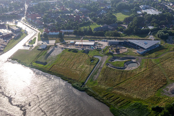 National Park Centre Multimar Wattforum with construction site for the new otter department in Tönning in the state Schleswig Holstein, Germany