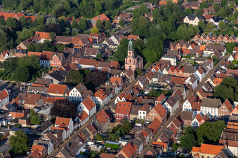 Church building of the Remonstrantenkirche in the Kirchenstrasse in the Old Town- center in Friedrichstadt in the state Schleswig-Holstein, Germany