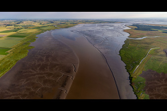 Green Island nature reserve in the Eider mudflats at the mouth of the Eider in Tönning in the state Schleswig Holstein, Germany