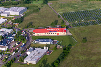 Industrial estate and company settlement with Fliesenstudio Arnold in Waltershausen in the state Thuringia, Germany