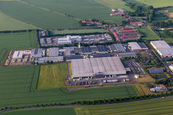 Aerial view of Finger Beton GmbH & Co. KG, JTJ Industrie GmbH in Sonneborn in the state Thuringia, Germany