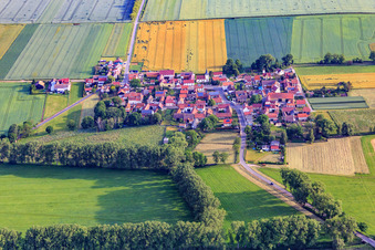 Aerial view of From the south in the district Hausen in Nessetal in the state Thuringia, Germany