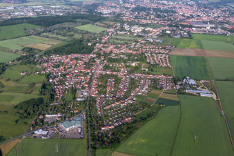Town View of the streets and houses of the residential areas in Siebleben in the state Thuringia, Germany