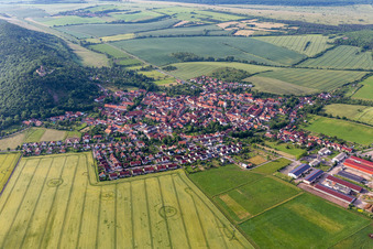 Town View of the streets and houses of the residential areas in Muehlberg in the state Thuringia, Germany