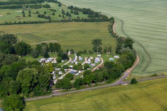 Aerial view of Camping Drei Gleichen in the district Mühlberg in Drei Gleichen in the state Thuringia, Germany