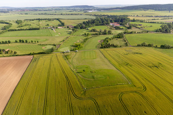 Aerial view of Thuringian Golf Club Drei Gleichen Mühlberg eV in the district Mühlberg in Drei Gleichen in the state Thuringia, Germany
