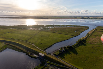 Dithmarscher Eider Foreland in Wesselburenerkoog in the state Schleswig Holstein, Germany