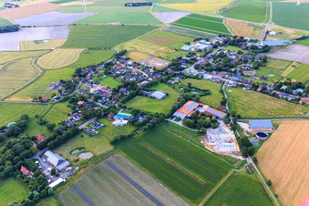 Village view from the south in Norddeich in the state Schleswig Holstein, Germany