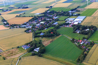 Village view from the southwest in Schülp in the state Schleswig Holstein, Germany