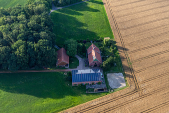 Oblique view of Farm on Uhlandweg in the district Tungerloh-Pröbsting in Gescher in the state North Rhine-Westphalia, Germany