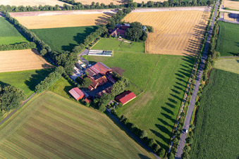 Lanfer's Melkschöppken in the district Tungerloh-Pröbsting in Gescher in the state North Rhine-Westphalia, Germany seen from above