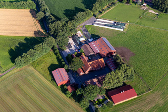 Lanfer's Melkschöppken in the district Tungerloh-Pröbsting in Gescher in the state North Rhine-Westphalia, Germany from the plane