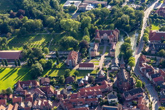 Building complex in the park of the castle Chateauform - Schloss Velen in Velen in the state North Rhine-Westphalia, Germany