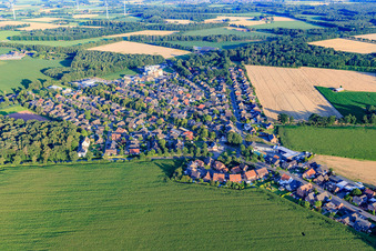 Aerial view of From the north in the district Barlo in Bocholt in the state North Rhine-Westphalia, Germany