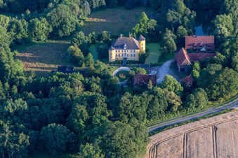 Aerial view of Hotel Schloss Diepenbrock in Bocholt in the state North Rhine-Westphalia, Germany
