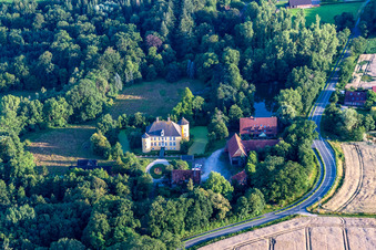Aerial photograpy of Hotel Schloss Diepenbrock in Bocholt in the state North Rhine-Westphalia, Germany