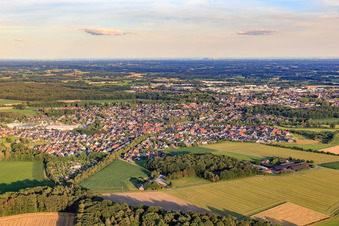 Aerial view of From the west in Rhede in the state North Rhine-Westphalia, Germany