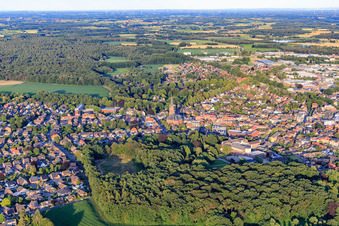 City view with St. Gudula Church in Rhede in the state North Rhine-Westphalia, Germany