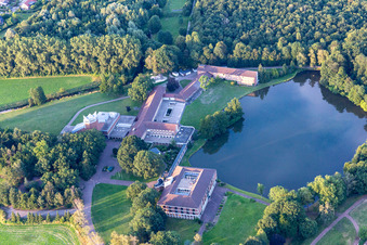 Aerial view of Schoenstatt Au in Borken in the state North Rhine-Westphalia, Germany