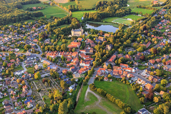 Aerial view of Youth Castle Gemen in the district Gemen in Borken in the state North Rhine-Westphalia, Germany