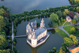 Youth Castle Gemen in the district Gemen in Borken in the state North Rhine-Westphalia, Germany from above