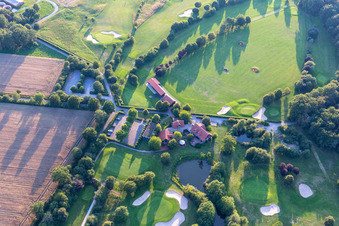 Aerial photograpy of Grounds of the Golf course at of Golf- and Landclub Coesfeld e.V. in the district Stevede in Coesfeld in the state North Rhine-Westphalia, Germany
