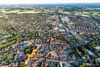 City view from the northwest with St. Lamberti Church in the district Coesfeld-Stadt in Coesfeld in the state North Rhine-Westphalia, Germany