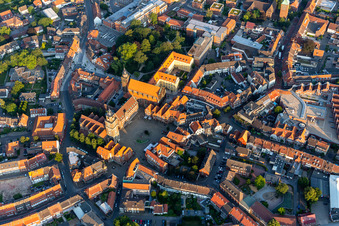 Aerial view of Church building " Jesuitenkirche Coesfeld " in Coesfeld in the state North Rhine-Westphalia, Germany