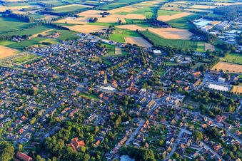 City overview from the north in the district Lette in Coesfeld in the state North Rhine-Westphalia, Germany