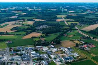 Waldvelen recreation area, family ven der Buss in Velen in the state North Rhine-Westphalia, Germany viewn from the air