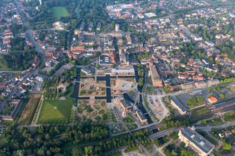 Oblique view of LAGA, rock'n'pop museum in Gronau in the state North Rhine-Westphalia, Germany