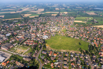 View of the town from the northeast in the district Weseke in Borken in the state North Rhine-Westphalia, Germany