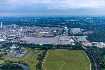 Aerial view of Chemical Park Marl in the district Chemiezone in Marl in the state North Rhine-Westphalia, Germany