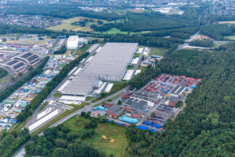 Aerial view of Anger Systemtechnik, Metro Central Logistic in the district Brassert in Marl in the state North Rhine-Westphalia, Germany