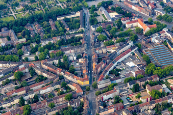 City view on down town Florastrasse in the district Schalke in Gelsenkirchen in the state North Rhine-Westphalia, Germany