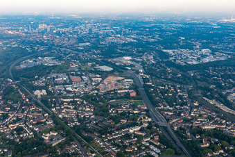 Aerial view of A40 in the district Kray in Essen in the state North Rhine-Westphalia, Germany