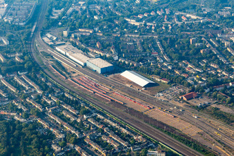 Railway depot in the district Bilderstöckchen in Köln in the state North Rhine-Westphalia, Germany
