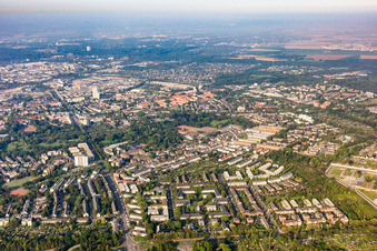 City overview around Rochusstrasse in the district Ossendorf in Köln in the state North Rhine-Westphalia, Germany