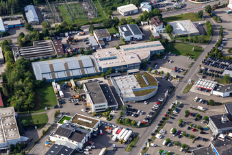 Car dealership building Porsche Zentrum Reutlingen in Reutlingen in the state Baden-Wuerttemberg, Germany