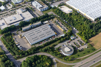 Deutsche Post mail center building complex in the district Jettenburg in Kusterdingen in the state Baden-Wuerttemberg, Germany