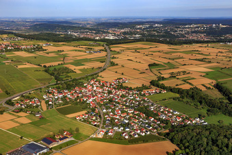 Aerial photograpy of From the south in the district Jettenburg in Kusterdingen in the state Baden-Wuerttemberg, Germany