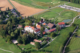 Aerial view of Grounds of the Golf course at Golfclub Schloss Kressbach in Kressbach in the state Baden-Wuerttemberg, Germany