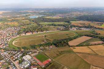 Aerial view of Racetrack in Iffezheim in the state Baden-Wuerttemberg, Germany