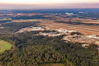 Aerial view of Baden Airpark in the district Söllingen in Rheinmünster in the state Baden-Wuerttemberg, Germany