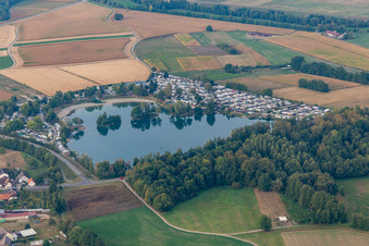 Camping Adam oHG on the lake in the district Oberbruch in Bühl in the state Baden-Wuerttemberg, Germany