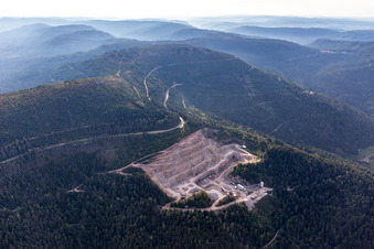 Aerial view of Quarry for the mining and handling of Granit in Seebach in the state Baden-Wurttemberg, Germany