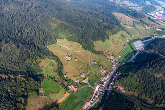 Aerial view of Ibach in Oppenau in the state Baden-Wuerttemberg, Germany