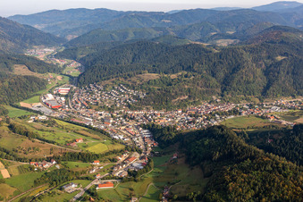 Aerial view of Oppenau in the state Baden-Wuerttemberg, Germany